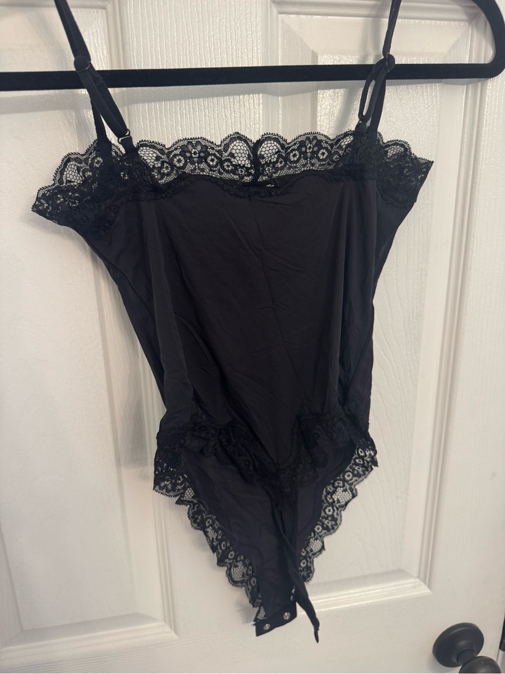 Black Lace Trim Bodysuit - Picture 3 of 3
